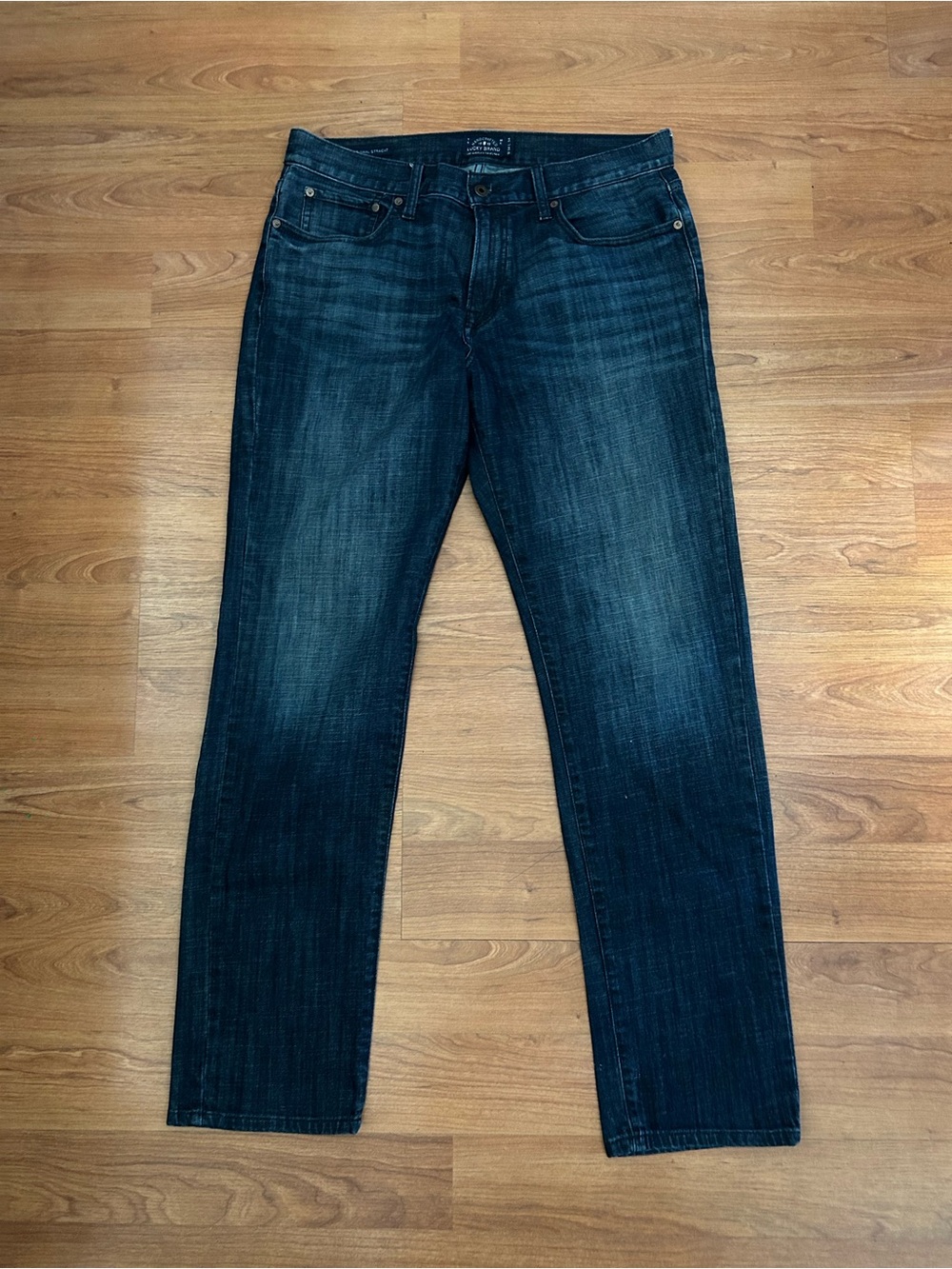 LUCKY BRAND 211 ORIGINAL STRAIGHT BLUE DENIM MENS SIZE 34X34 ZIP FLY